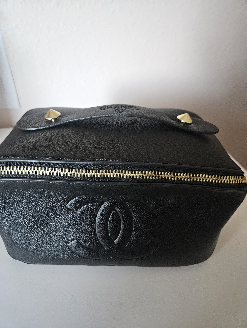 Black And Gold Vanity Case/Cosmetic Bag